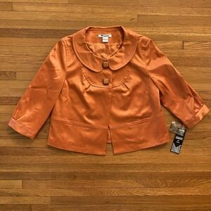 Nygard Collection Jacket Womens 10 Cropped Stretch Orange‎ Retro Texas Game day